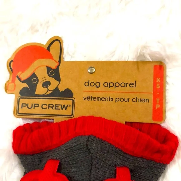 New Pup Crew reindeer knit dog sweater with antler hood.  Size XS.  Cute! - Picture 6 of 12